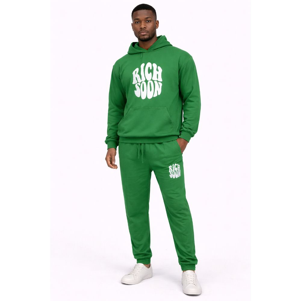 Men Green Hoodie and Jogger Tracksuit Set